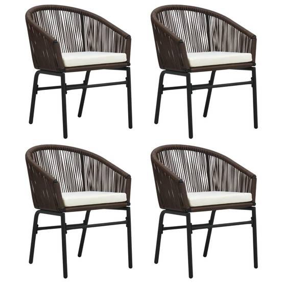 Salon de Jardin 4P 140cm Rotin PVC avec Coussins Marron – ComfortXL Outdoor Living - Image 3