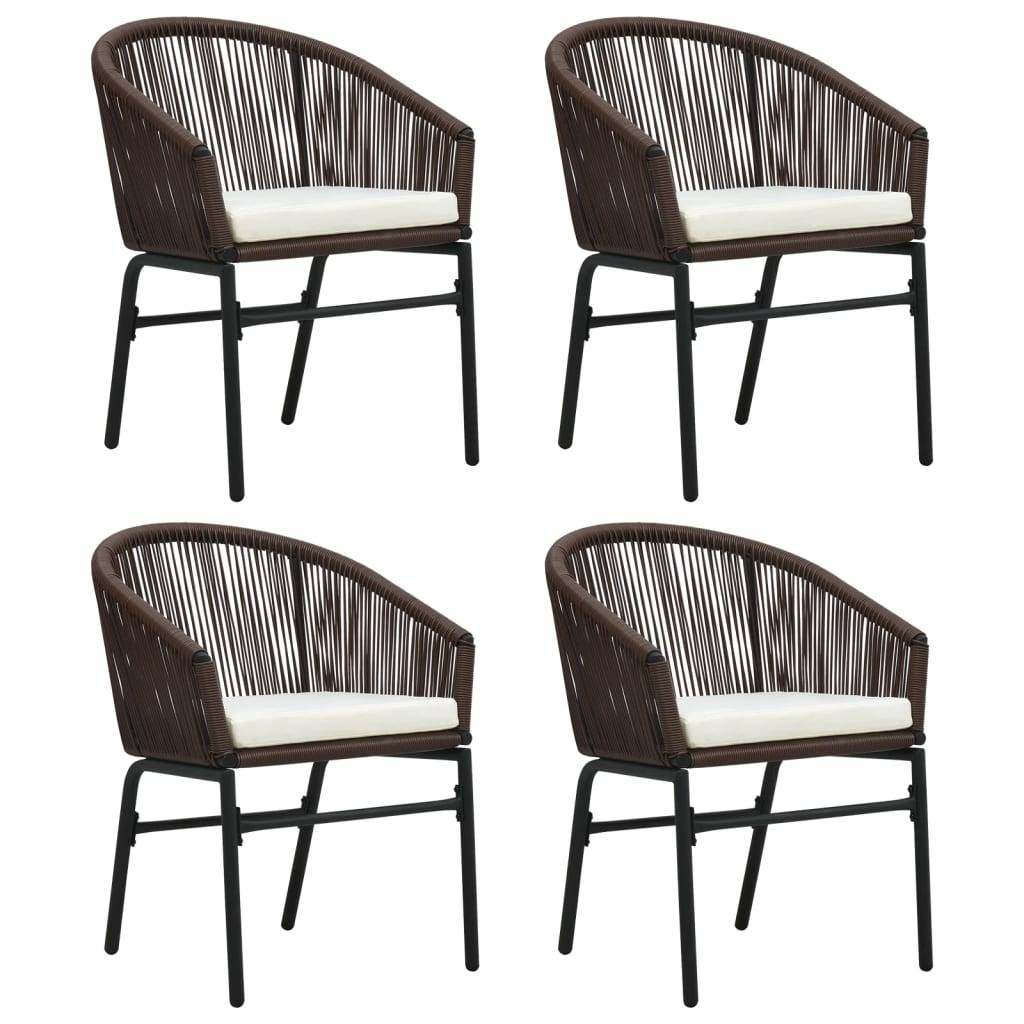 Salon de Jardin 4P 140cm Rotin PVC avec Coussins Marron – ComfortXL Outdoor Living - Image 3