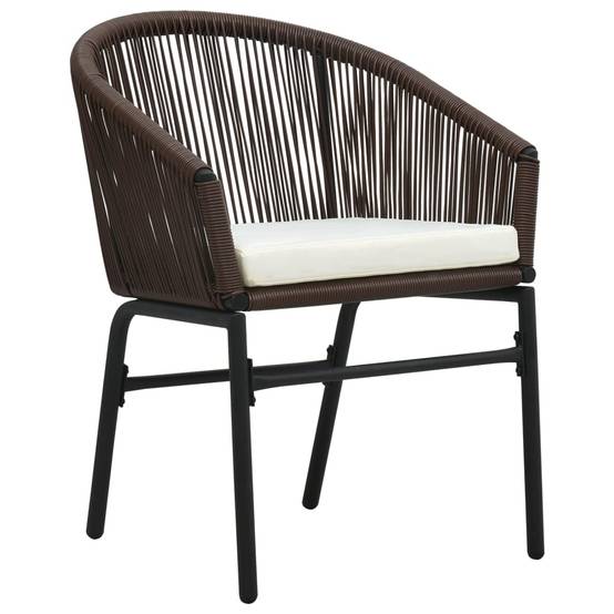 Salon de Jardin 4P 140cm Rotin PVC avec Coussins Marron – ComfortXL Outdoor Living - Image 4