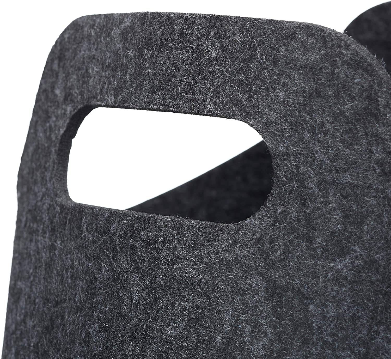 Helloshop26 - Panier à bûches de bois accessoire cheminée en feutre gris foncé - Image 3
