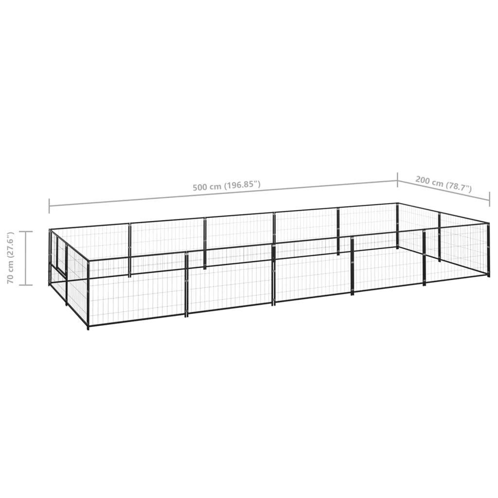 Helloshop26 - Chenil extérieur cage enclos parc animaux chien noir 10 m² acier - Image 2