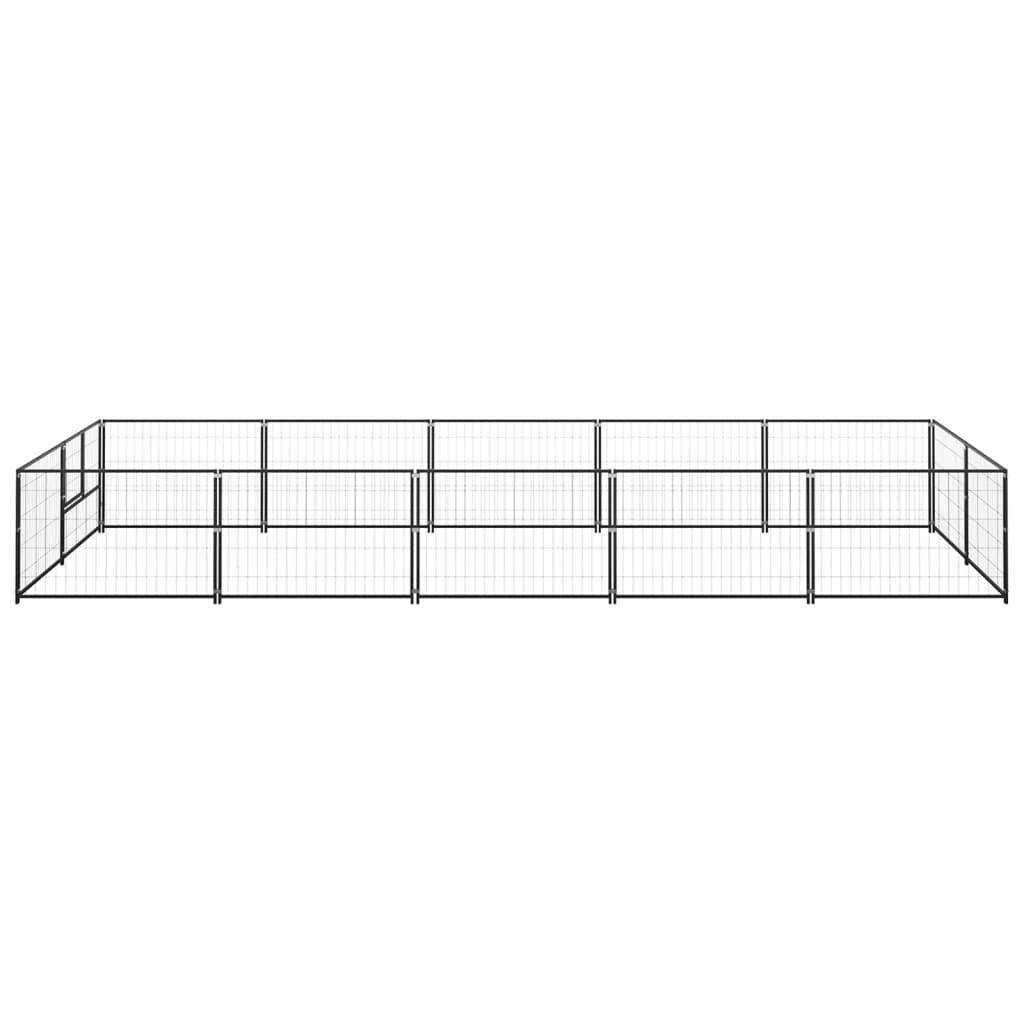 Helloshop26 - Chenil extérieur cage enclos parc animaux chien noir 10 m² acier - Image 3