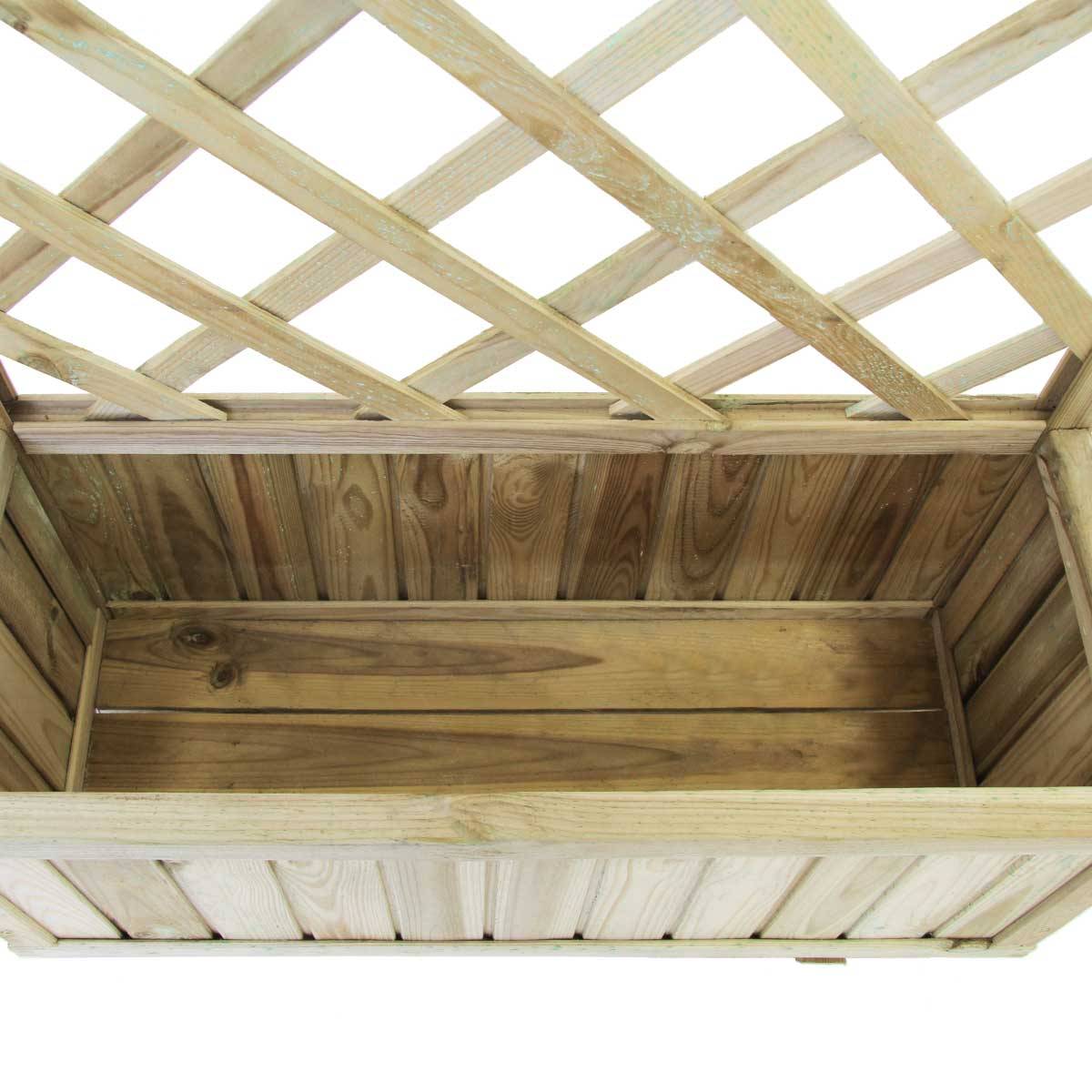 Jardinière en bois avec treillage petit modèle - Passiflore - Cémonjardin - Image 2