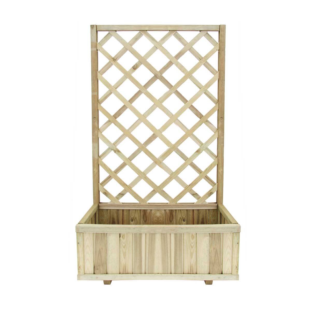 Jardinière en bois avec treillage petit modèle - Passiflore - Cémonjardin - Image 1