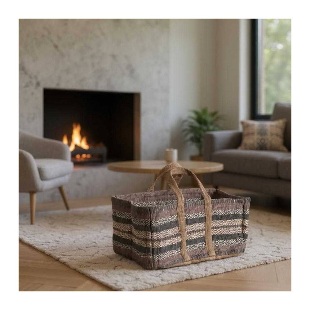 Aubry Gaspard - Sac à bûches en toile de jute épaisse Pampa - Image 2