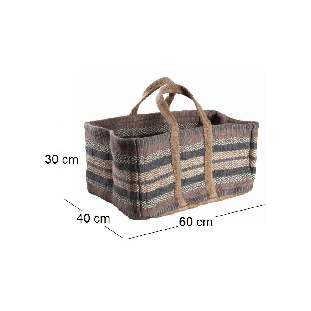 Aubry Gaspard - Sac à bûches en toile de jute épaisse Pampa - Image 3