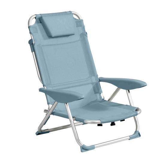 Oviala - Fauteuil clic clac des plages en polyester bleu ciel Clic Clac des plages - Oviala - Image 1