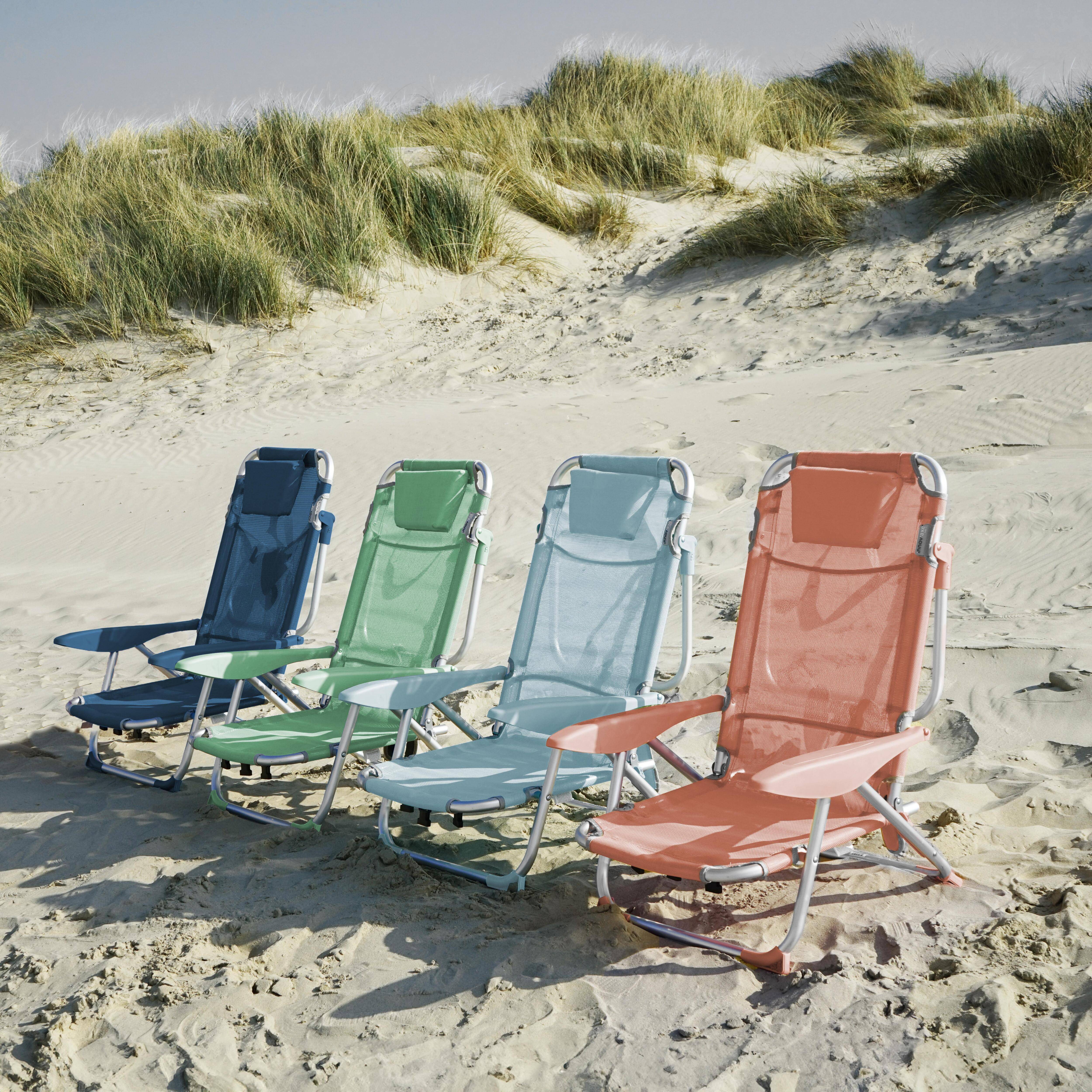 Oviala - Fauteuil clic clac des plages en polyester bleu ciel Clic Clac des plages - Oviala - Image 5