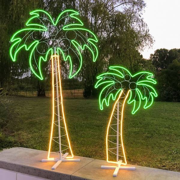 Lotti - Lampe néon déco palmier 120CM 672 leds blanc chaud / rose extérieur Lotti - Image 8