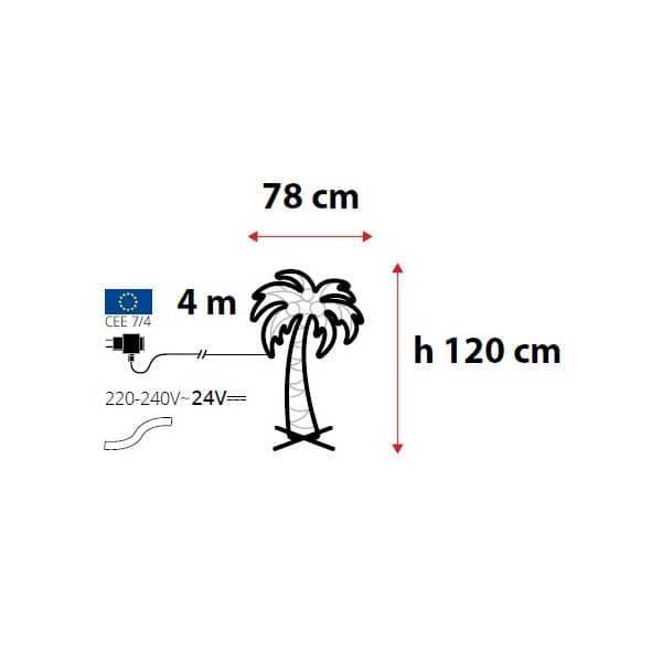 Lotti - Lampe néon déco palmier 120CM 672 leds blanc chaud / rose extérieur Lotti - Image 2