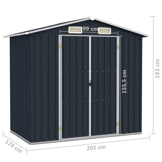 Vidaxl - Abri de jardin Anthracite 205x129x183 cm Acier galvanisé vidaXL 46299 - Image 8