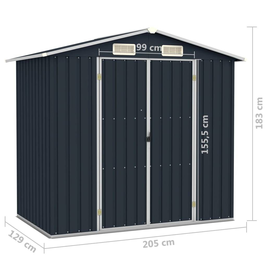 Vidaxl - Abri de jardin Anthracite 205x129x183 cm Acier galvanisé vidaXL 46299 - Image 8
