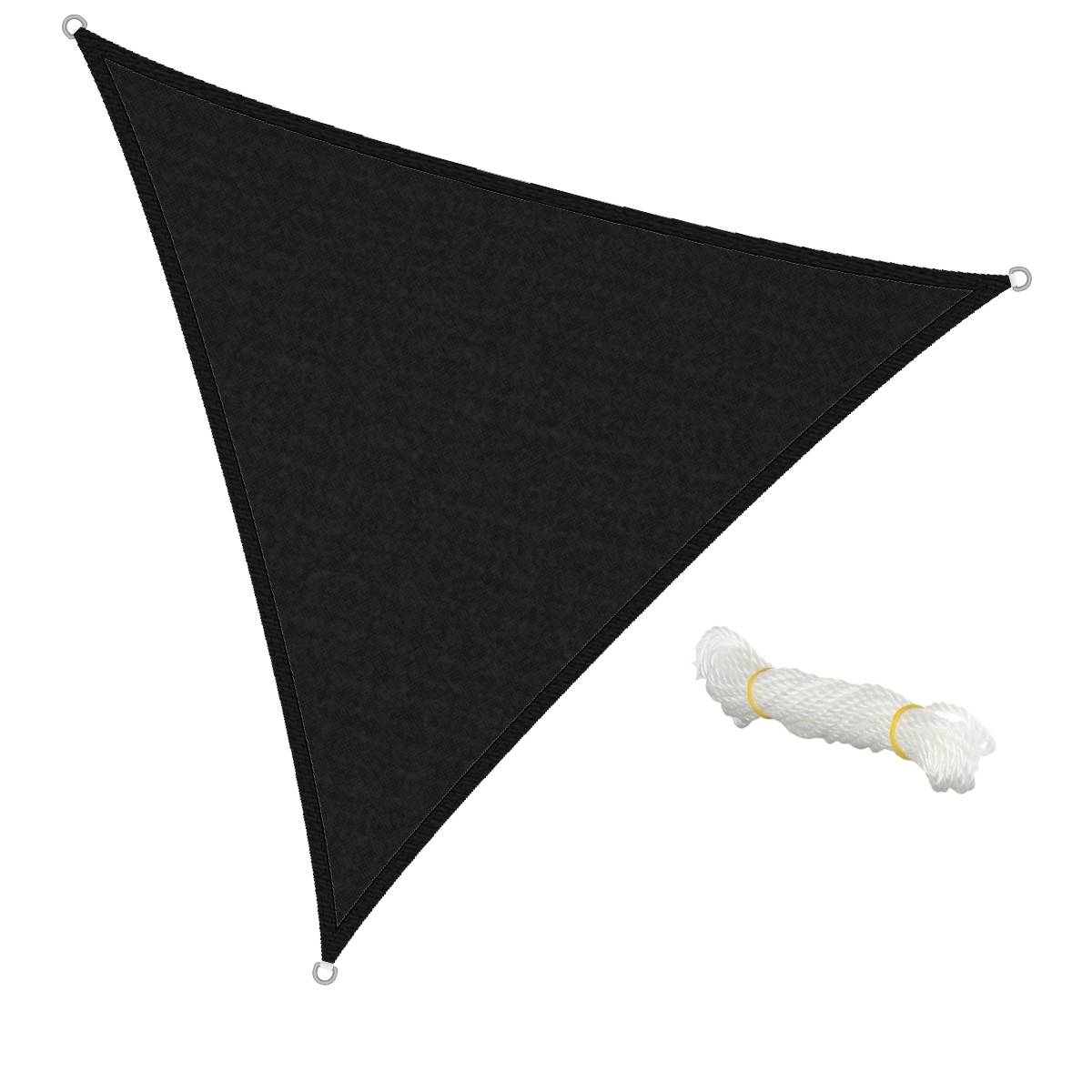 Voile d'ombrage protection UV solaire toile parasol traigulaire 3,6 m anthracite - Image 1