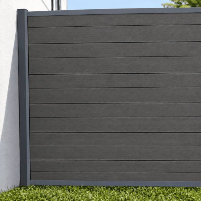 Poteau aluminium départ ou fin de clôture - Coloris - Gris anthracite RAL 7015, Epaisseur - 3,6 cm, Largeur - 5 cm, Longueur - 232 cm - Image 4