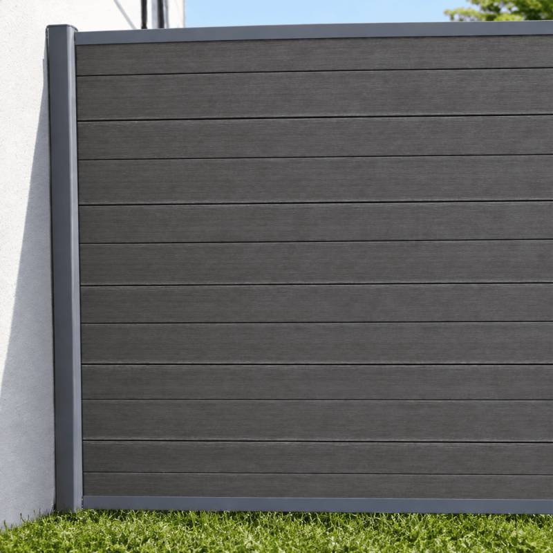 Poteau aluminium départ ou fin de clôture - Coloris - Gris anthracite RAL 7015, Epaisseur - 3,6 cm, Largeur - 5 cm, Longueur - 232 cm - Image 4