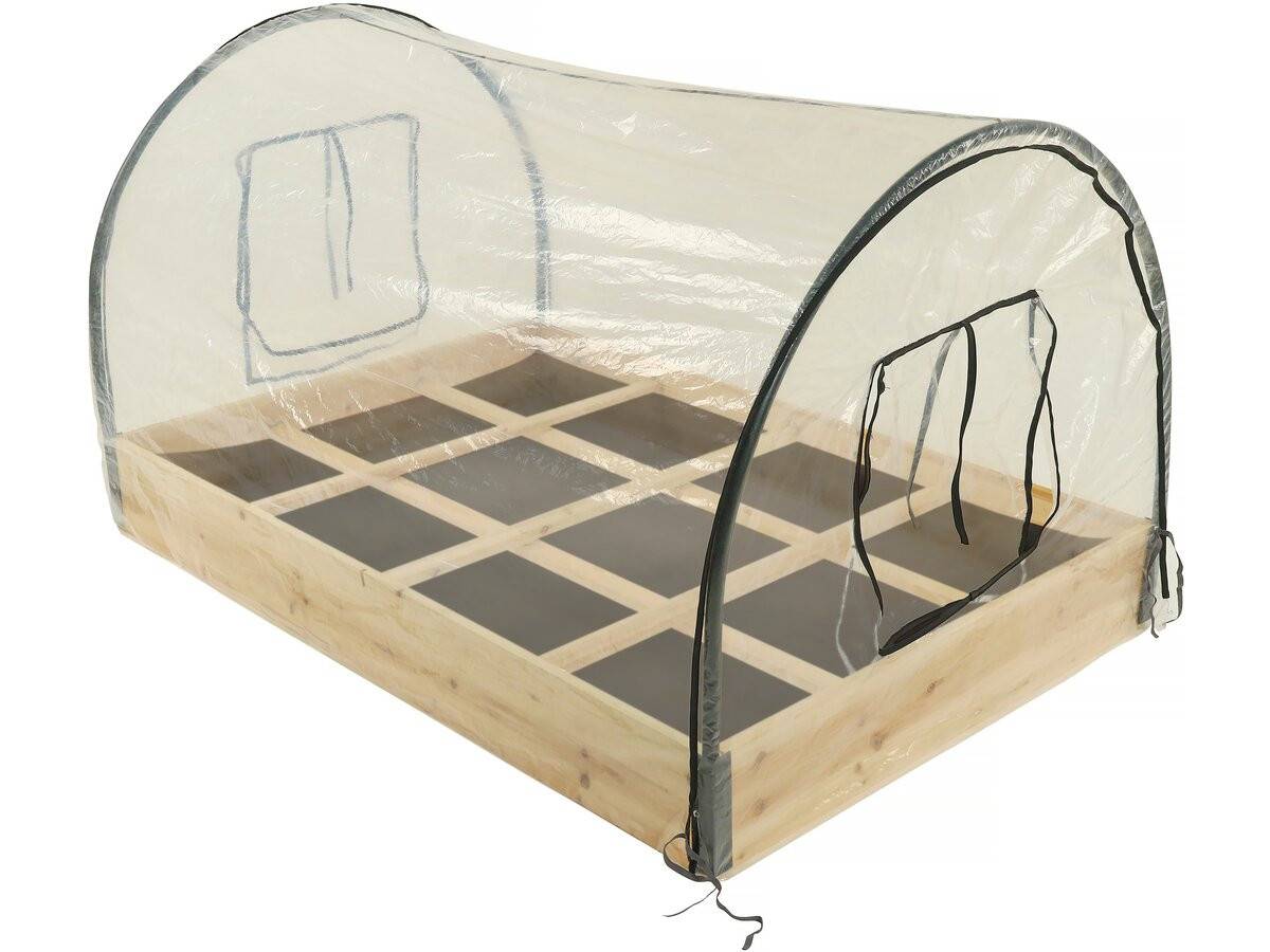 Carré Potager En Bois "muscari" - 116 X 81 X 67,5 Cm - Avec Housse Serre Châssis -habitat Et Jardin - Image 1