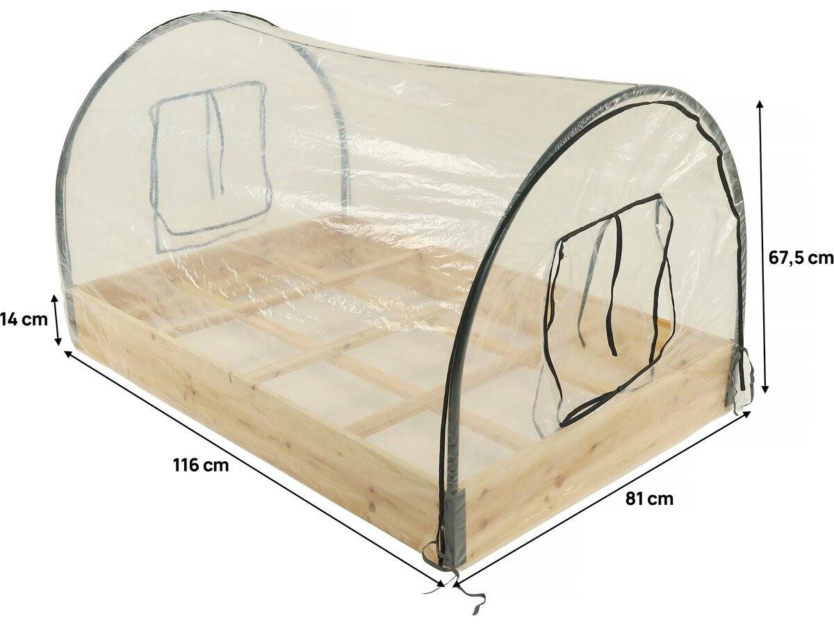 Carré Potager En Bois "muscari" - 116 X 81 X 67,5 Cm - Avec Housse Serre Châssis -habitat Et Jardin - Image 2