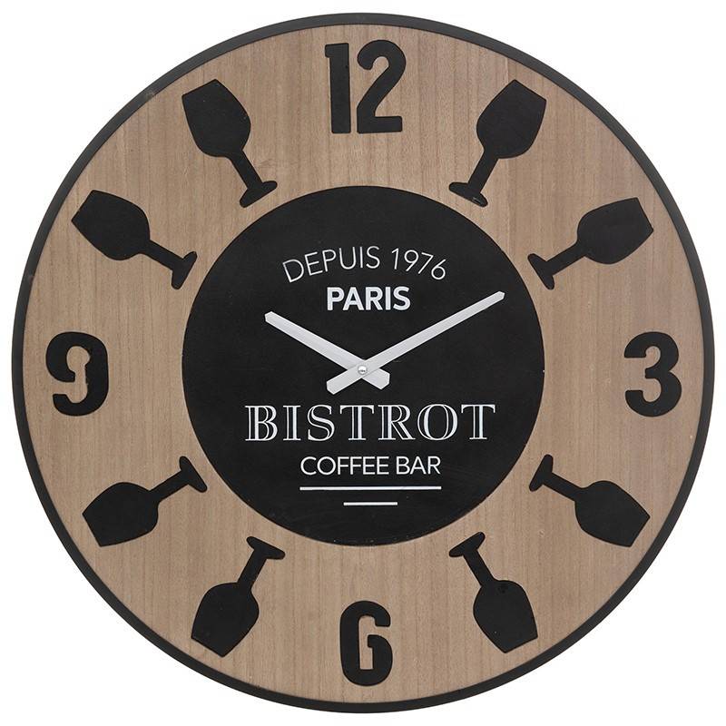 Horloge D57 bistrot en bois Lais Atmosphera - Image 1
