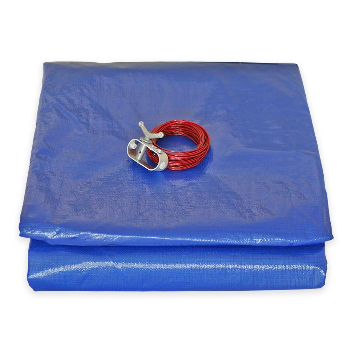 Tecplast - Bâche Piscine ronde - Diam. 3,60 m pour Piscine hors sol diam. 3 m - Couverture Piscine PO155RD avec Filet d'écoulement TECPLAST - Image 1
