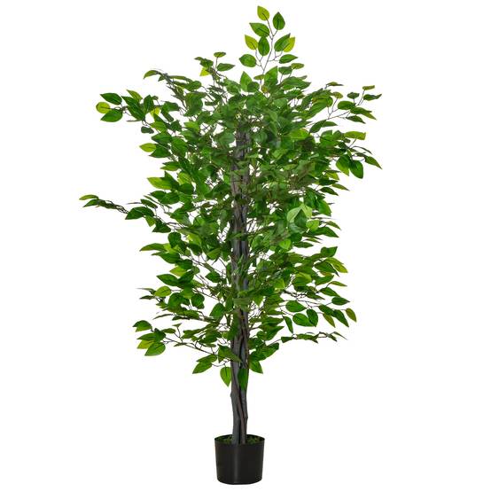 Ficus artificiel plastique décoration maison feuillage dense liane 135cm vert - ComfortXL Outdoor Living - Image 1