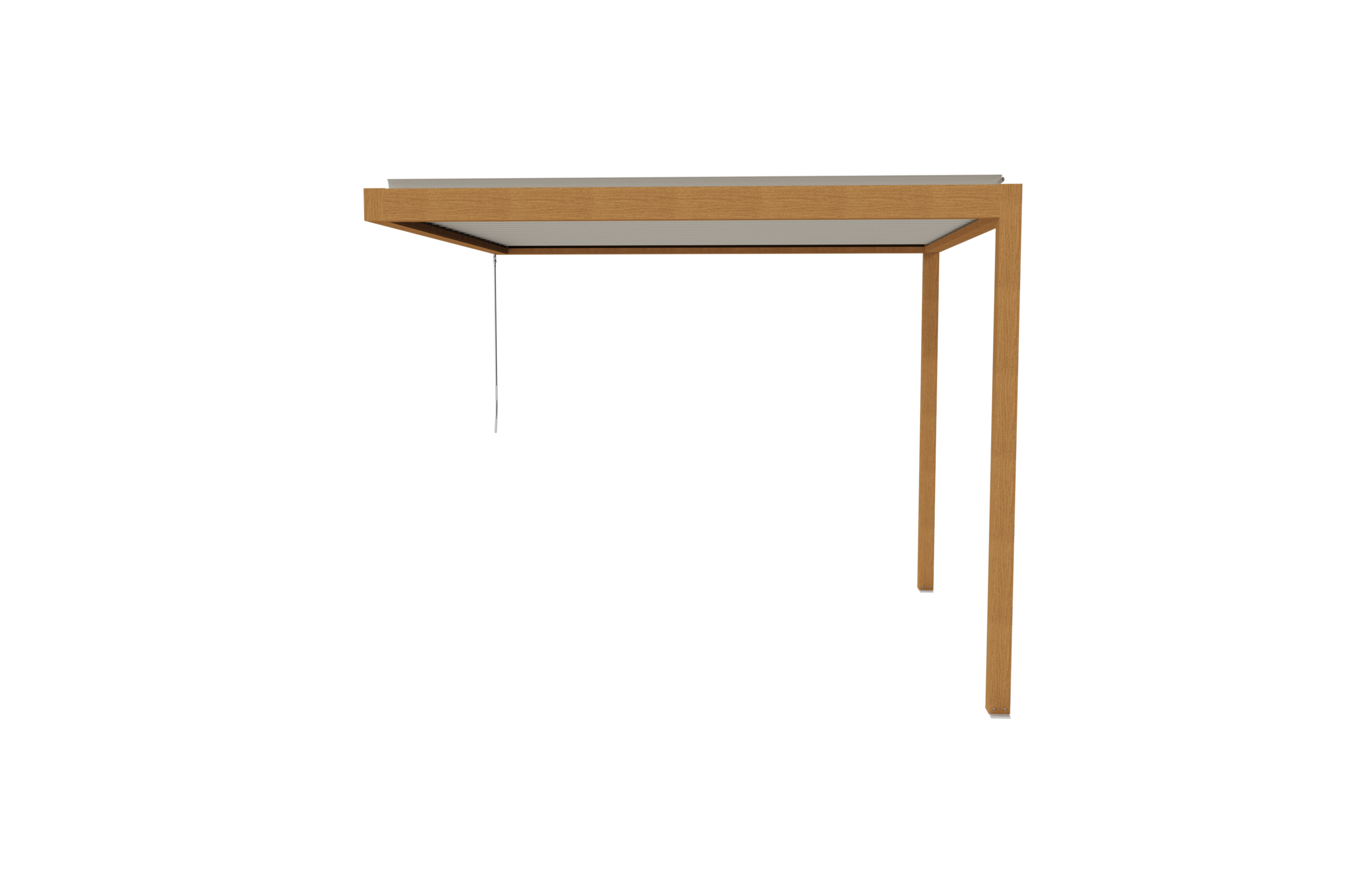 Pergola Bioclimatique Aluminium Adossée Aspect Bois 3x3 Manuelle S ORIAL France - Image 5