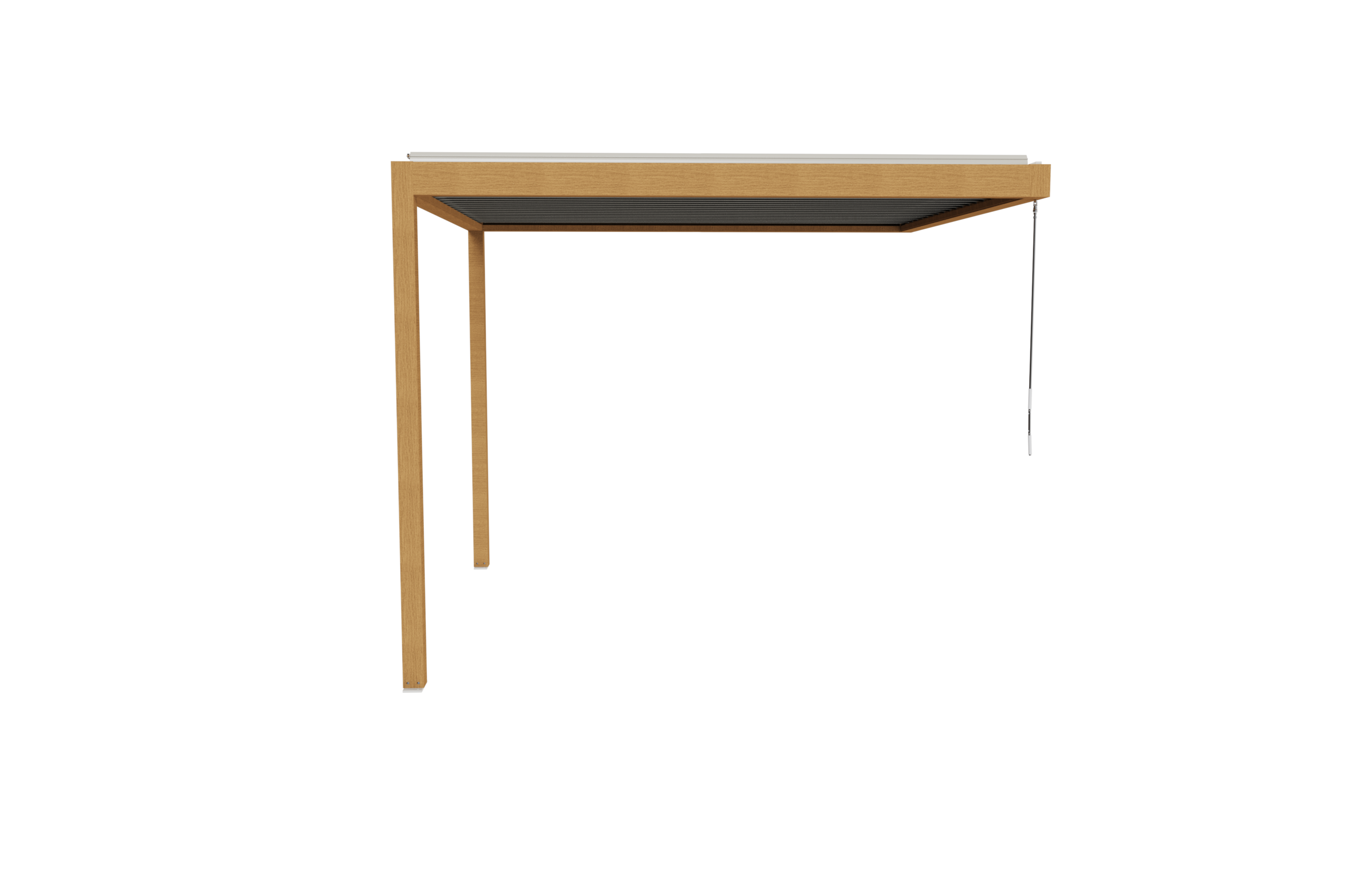 Pergola Bioclimatique Aluminium Adossée Aspect Bois 3x3 Manuelle S ORIAL France - Image 4