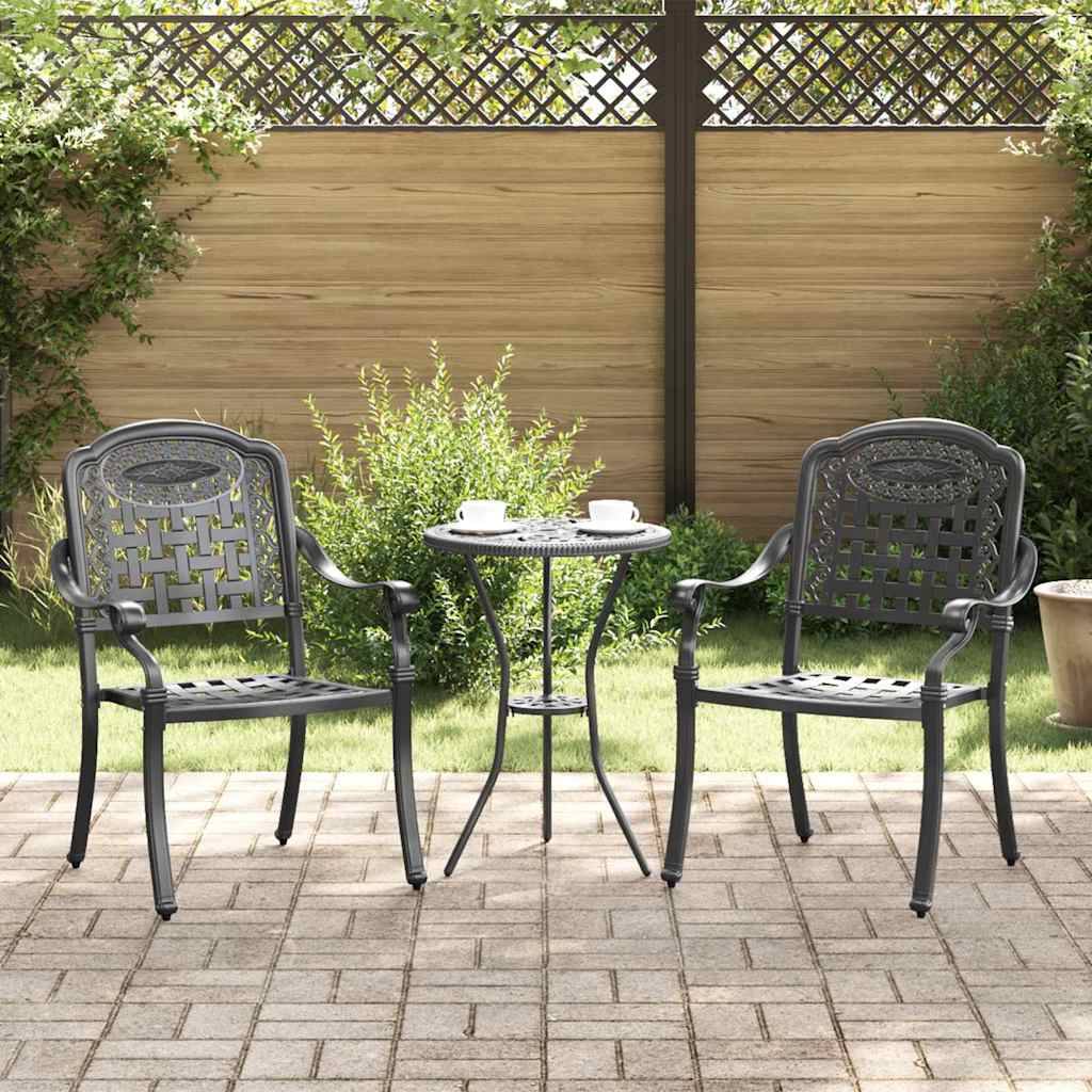 Prolenta Premium - Chaises de jardin aluminium noir 55 x 56,5 x 91 cm - Prolenta premium p3169.8 - Image 2