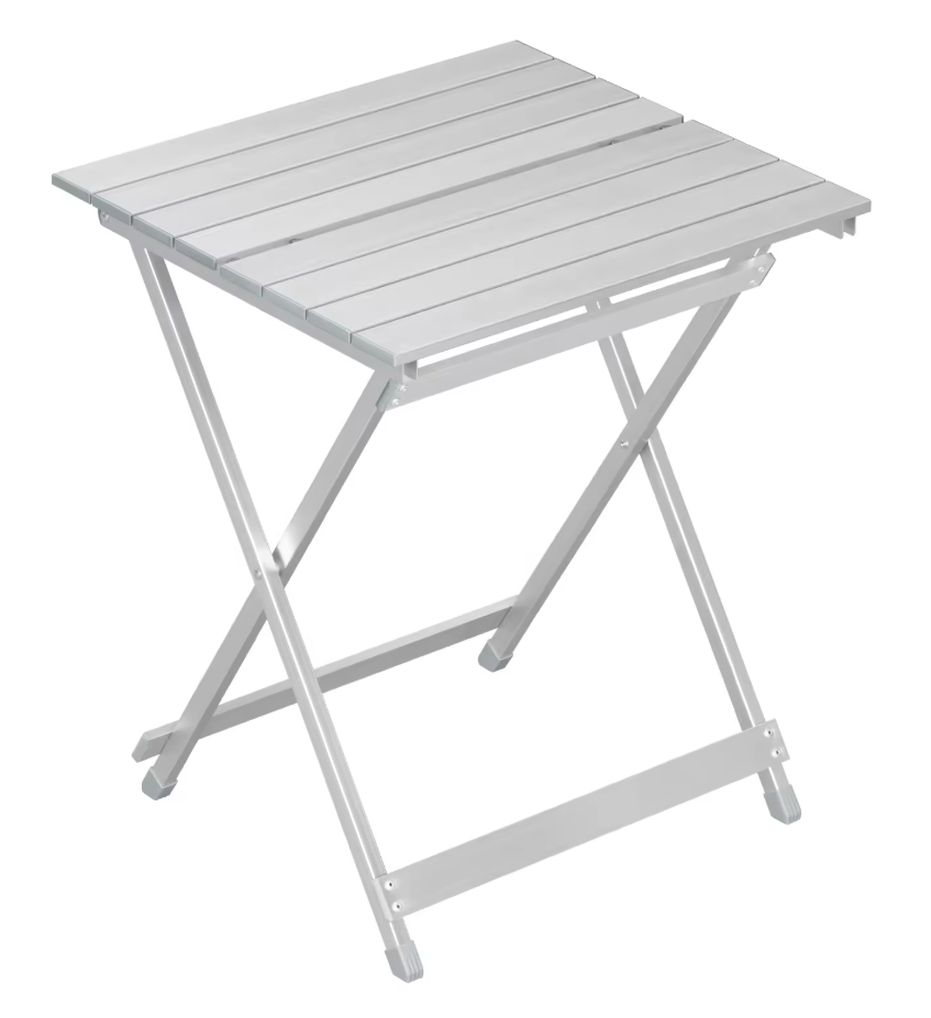 Table pliante aluminium jardin balcon camping ultralégère argent 50,5x47x59,5cm - ComfortXL Outdoor Living - Image 2