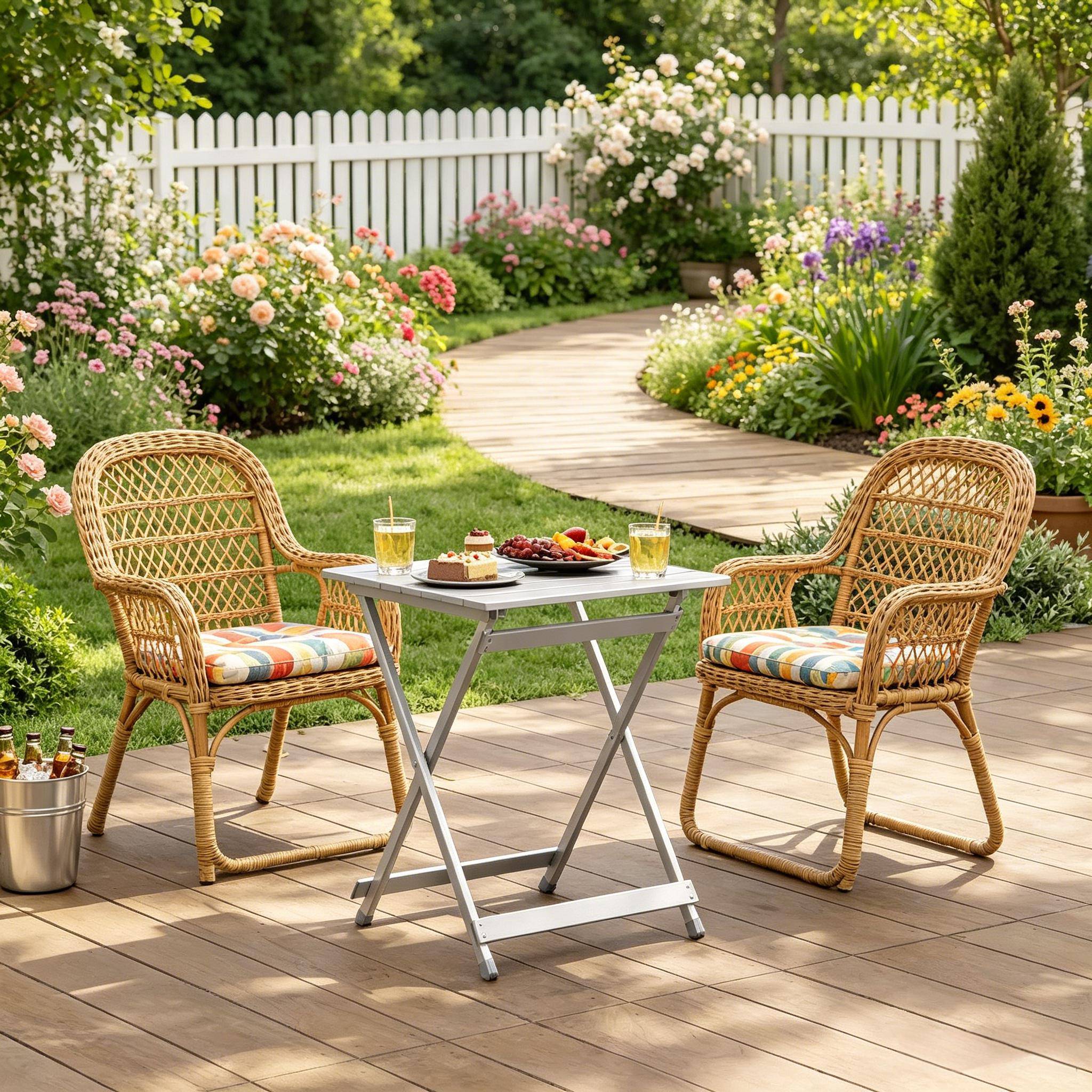 Table pliante aluminium jardin balcon camping ultralégère argent 50,5x47x59,5cm - ComfortXL Outdoor Living - Image 1