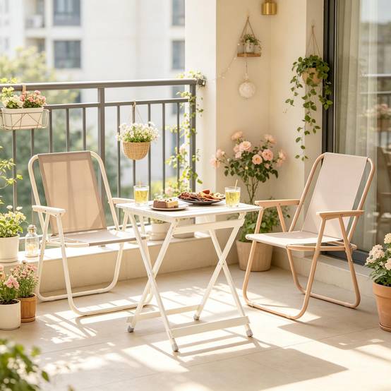 Table pliante aluminium jardin balcon camping ultralégère argent 50,5x47x59,5cm - ComfortXL Outdoor Living - Image 4