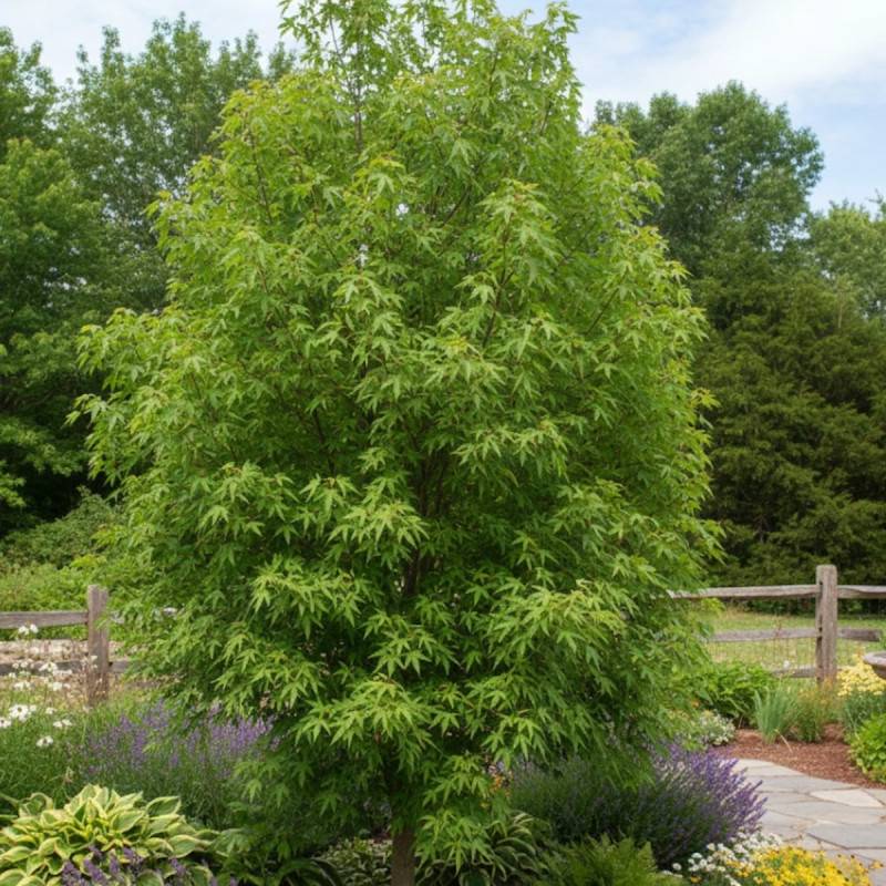Érable argenté Pyramidale, Acer saccharinum à fleurs Rouge/Vert - feuillage Caduc - Pot de 30L - Tige 8/10 - Image 3