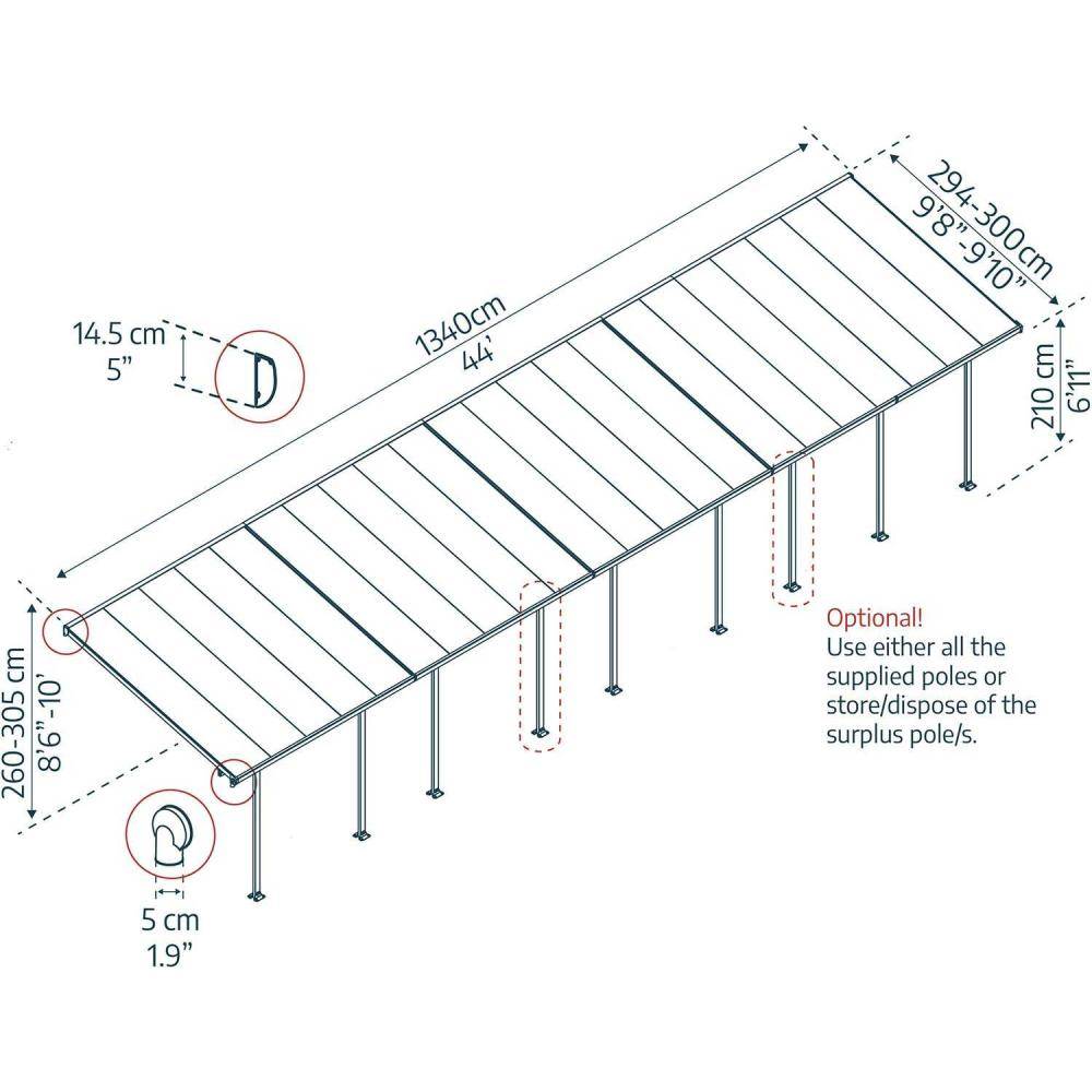 Canopia - Canopia Pergola Feria 3X13,4 Grise - Image 3