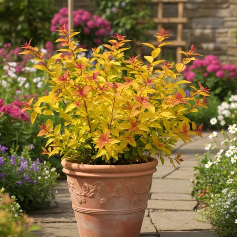 Spirée du Japon Little Flame® 'Minspil04', Spiraea à fleurs Rose - feuillage Caduc - Pot de 3L - 20/40 cm-  hauteur à maturité De 0,50 m à 1,00 m - Image 9