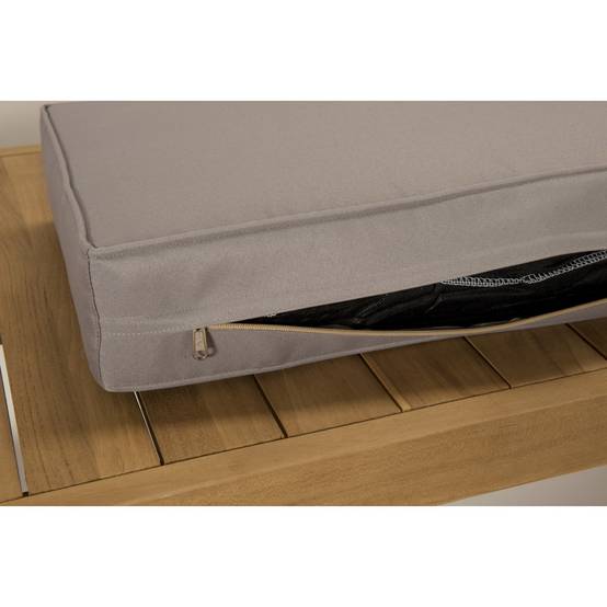 Macabane - KIM - Salon de jardin bois teck canapé d'angle 5p. et table basse rect - Image 3