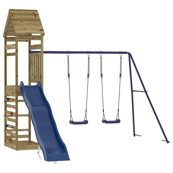 Aire de jeux d'extérieur - Jeu Plein air enfant bois de pin imprégné rj19 - Image 3