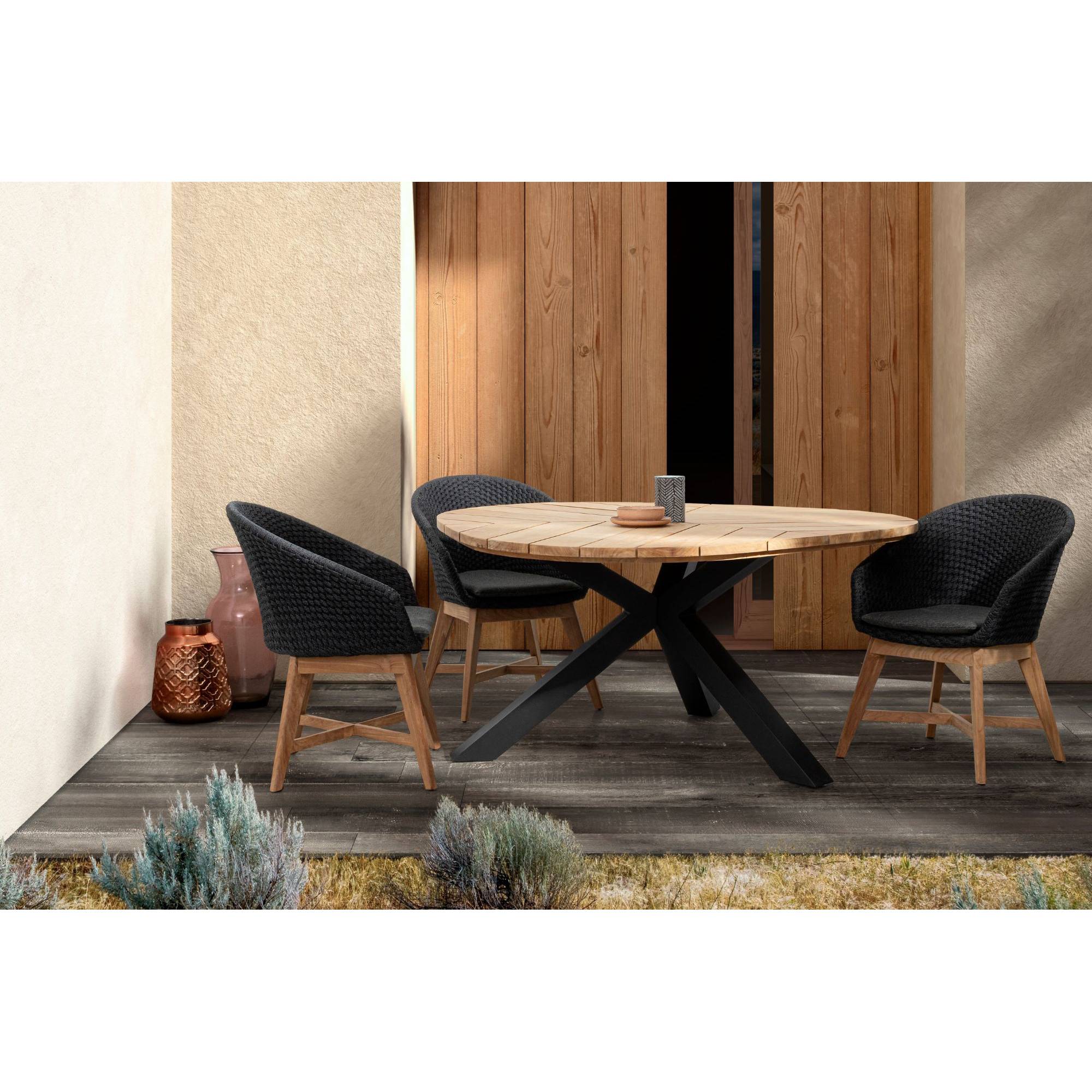 Autre - Table de jardin forme galet en teck et aluminium L160 - CAP FERRET - Image 3