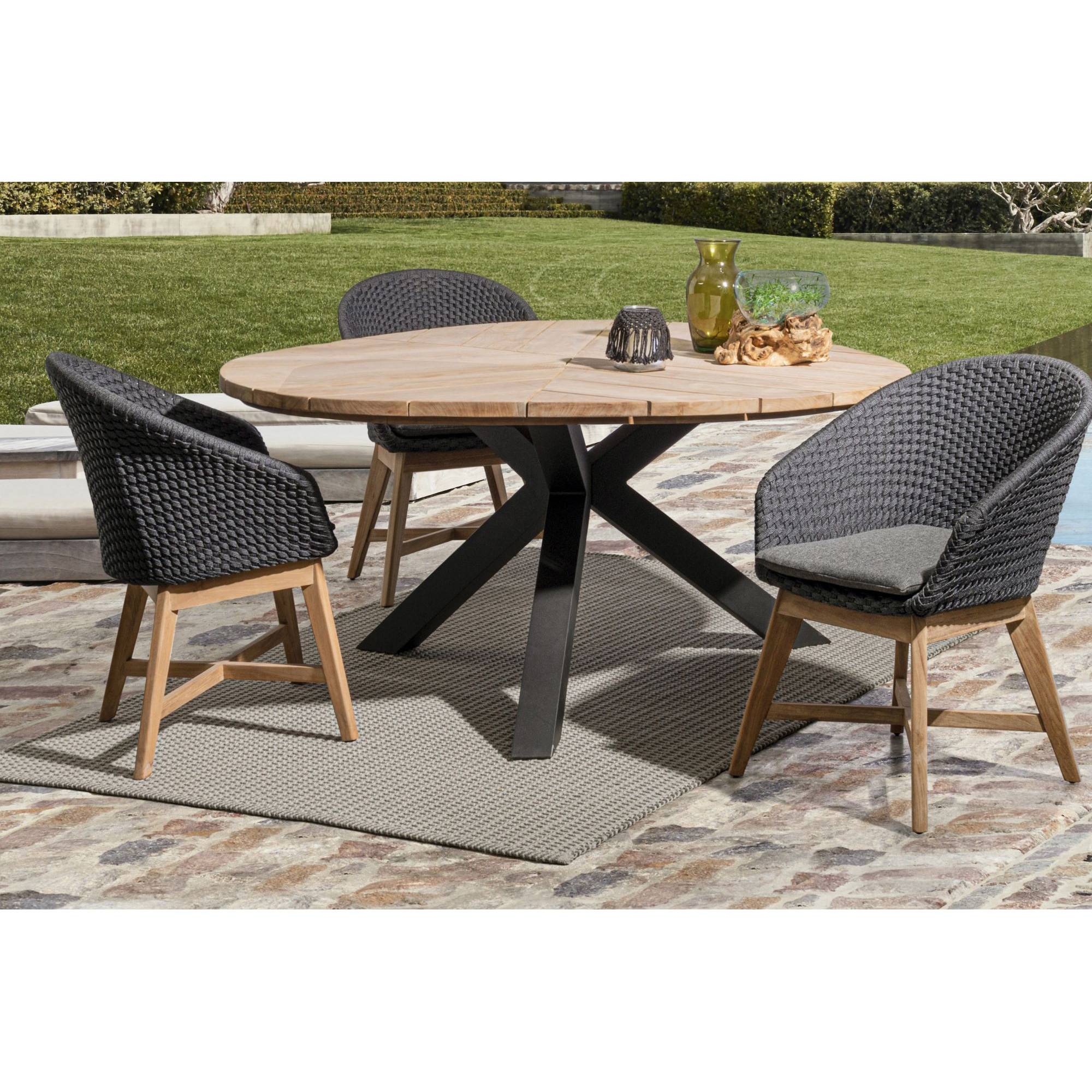 Autre - Table de jardin forme galet en teck et aluminium L160 - CAP FERRET - Image 4
