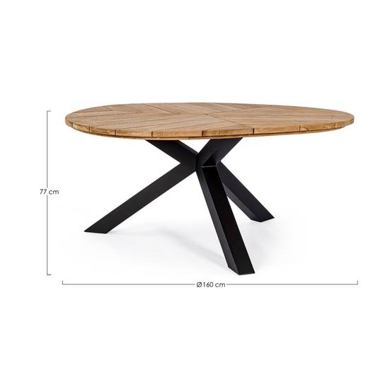 Autre - Table de jardin forme galet en teck et aluminium L160 - CAP FERRET - Image 10
