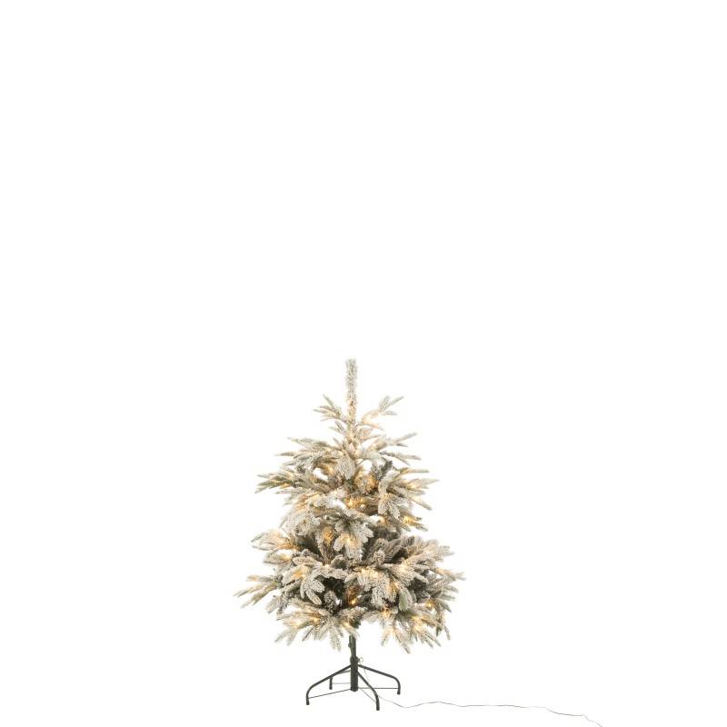 J-Line - Sapin de Noël artificiel enneigé 120 leds en plastique vert H.120 cm - J-Line - Image 3