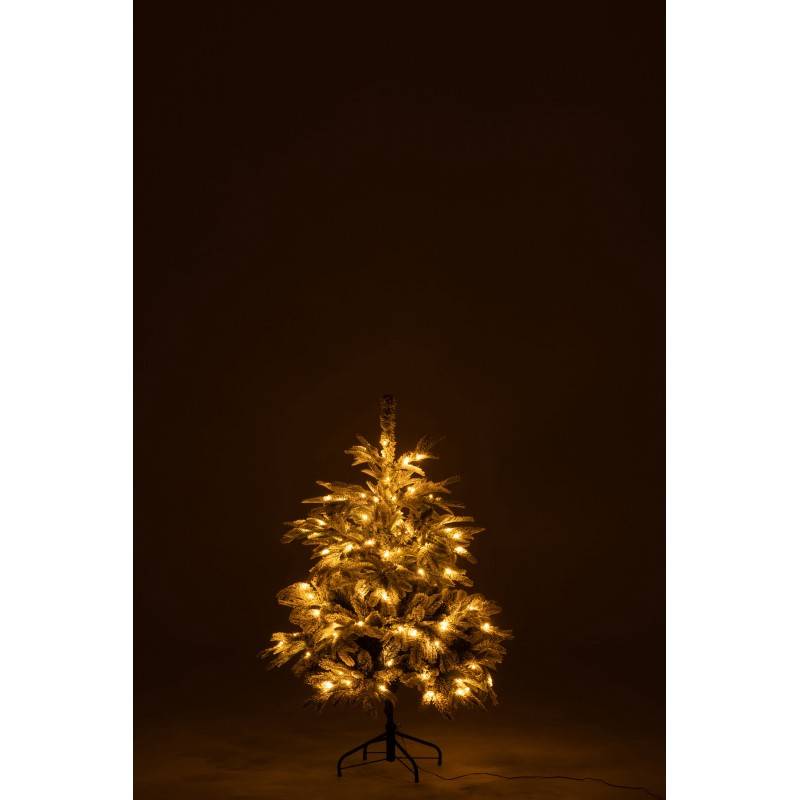 J-Line - Sapin de Noël artificiel enneigé 120 leds en plastique vert H.120 cm - J-Line - Image 2