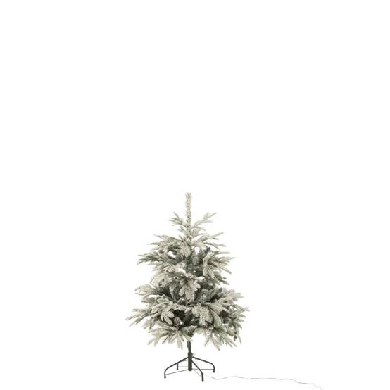 J-Line - Sapin de Noël artificiel enneigé 120 leds en plastique vert H.120 cm - J-Line - Image 1