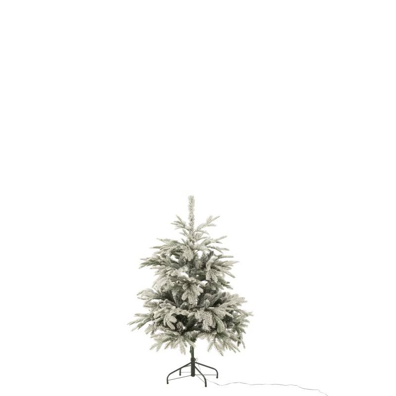 J-Line - Sapin de Noël artificiel enneigé 120 leds en plastique vert H.120 cm - J-Line - Image 1