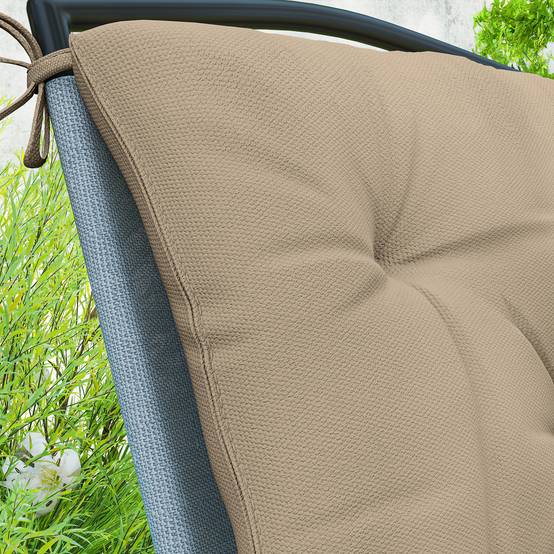 Outsunny - Lot de 2 coussins de chaise d'extérieur avec attaches - 98 x 50 x 8 cm - beige - Outsunny - Image 7