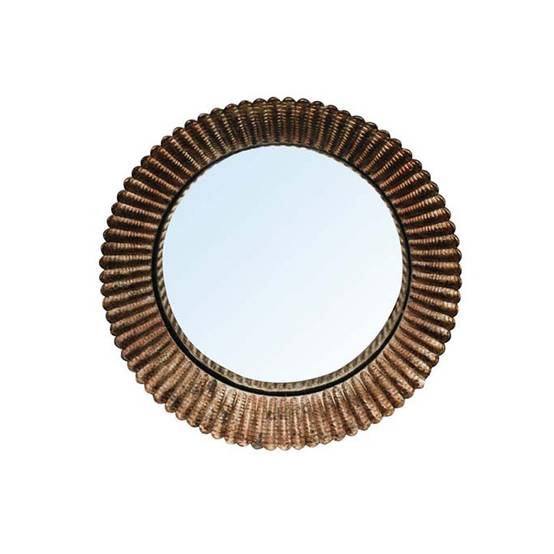 Miroir sorcière convexe résine doré 23cm - Image 2