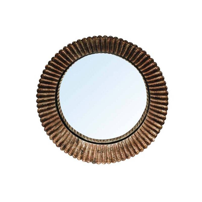 Miroir sorcière convexe résine doré 23cm - Image 2