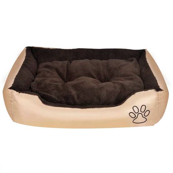 Panier pour chien polyester beige et marron 75 x 58 x 19 cm - PANGIVO - Image 3