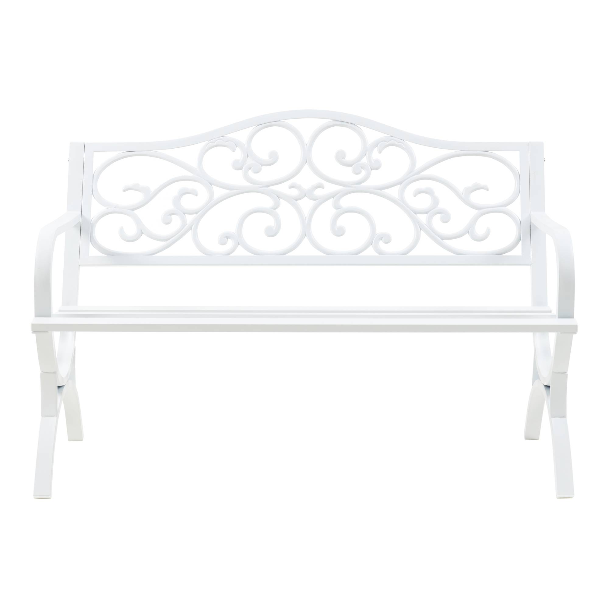 Outsunny Banc de Jardin 3 Places Banc extérieur Jardin Style Rural Chic pour Balcon terrasse Patio 127 x 60 x 85 cm métal époxy anticorrosion Brun