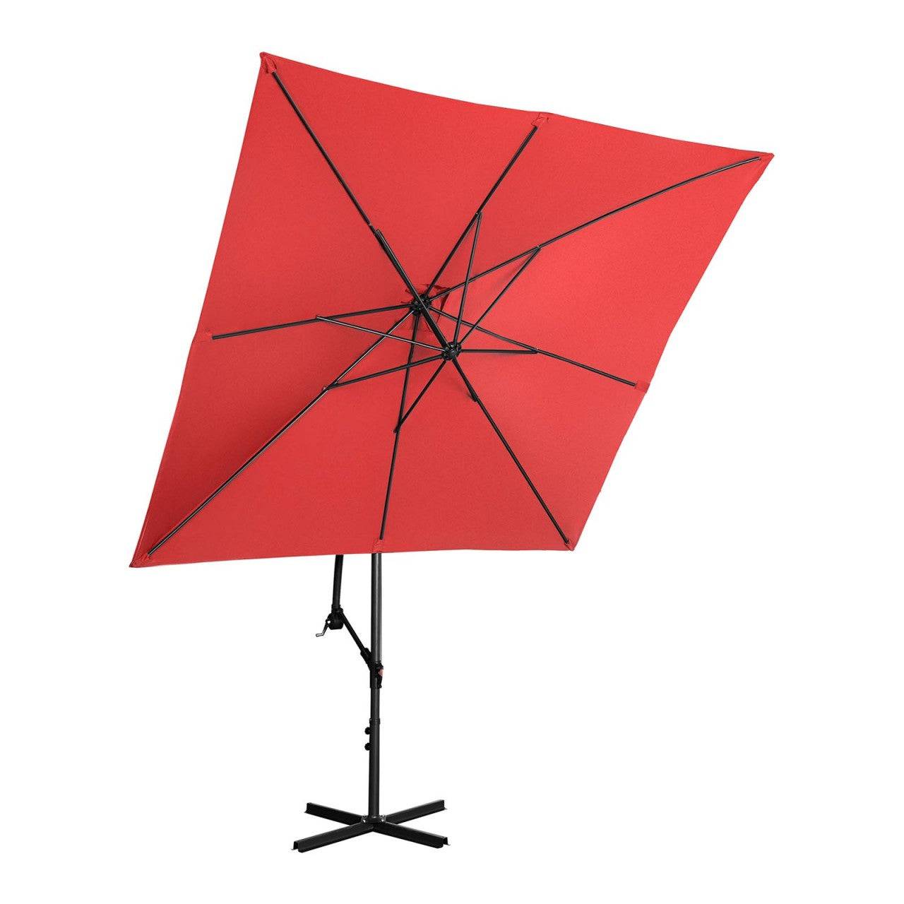 Helloshop26 - Parasol de jardin meuble abri terrasse carré 250 x 250 cm inclinable rouge - Image 1