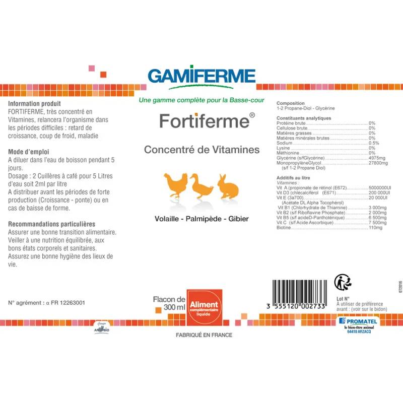 Autre - Fortiferme, aliment complémentaire volaille et gibier 300ml - GAMIFERME - Image 2
