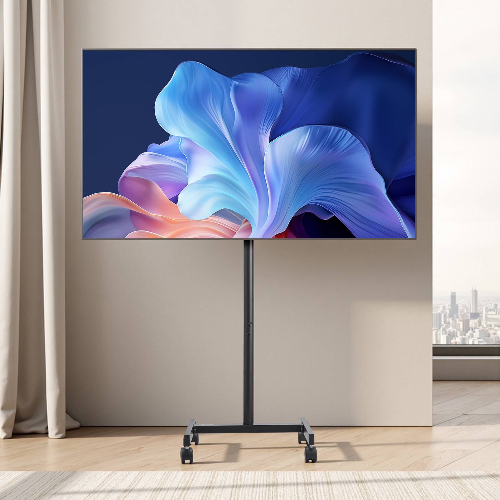 VEVOR Support TV à roulettes chariot TV mobile pour écrans de 431,8 à 1397 mm - Image 8